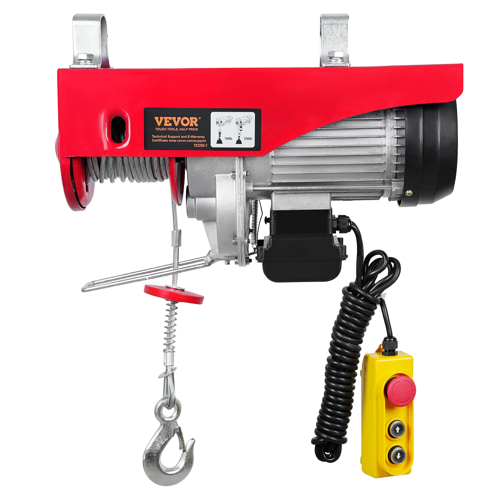 SucceBuy 400-1000kg Elektrische takel Hijskraan Kabeltakellier voor boot Auto Garage Lift met bedrade afstandsbediening Lifter