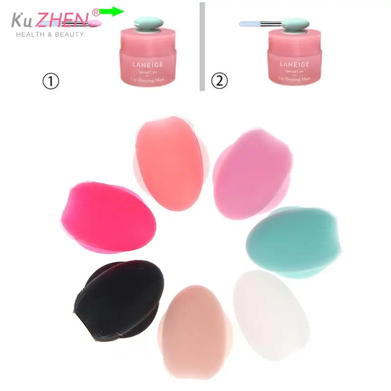 5pcs Lip Brush Holding Covers Lip Balms Lip Mask Brush With Sucker Dust Cover Cosmetic Makeup Brushes Lipstick Brush Storage Box