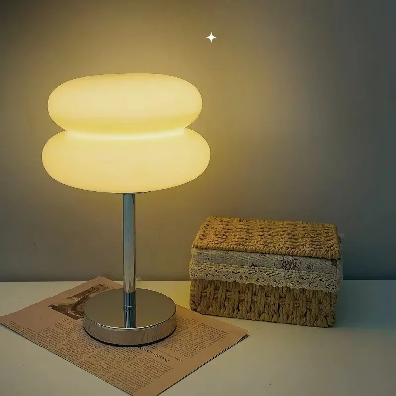 Desk Lamp, LED Night Light Nordic Modern Minimalist Creative Round Frosted for Bedroom Living Room Study Office Cafe Decor