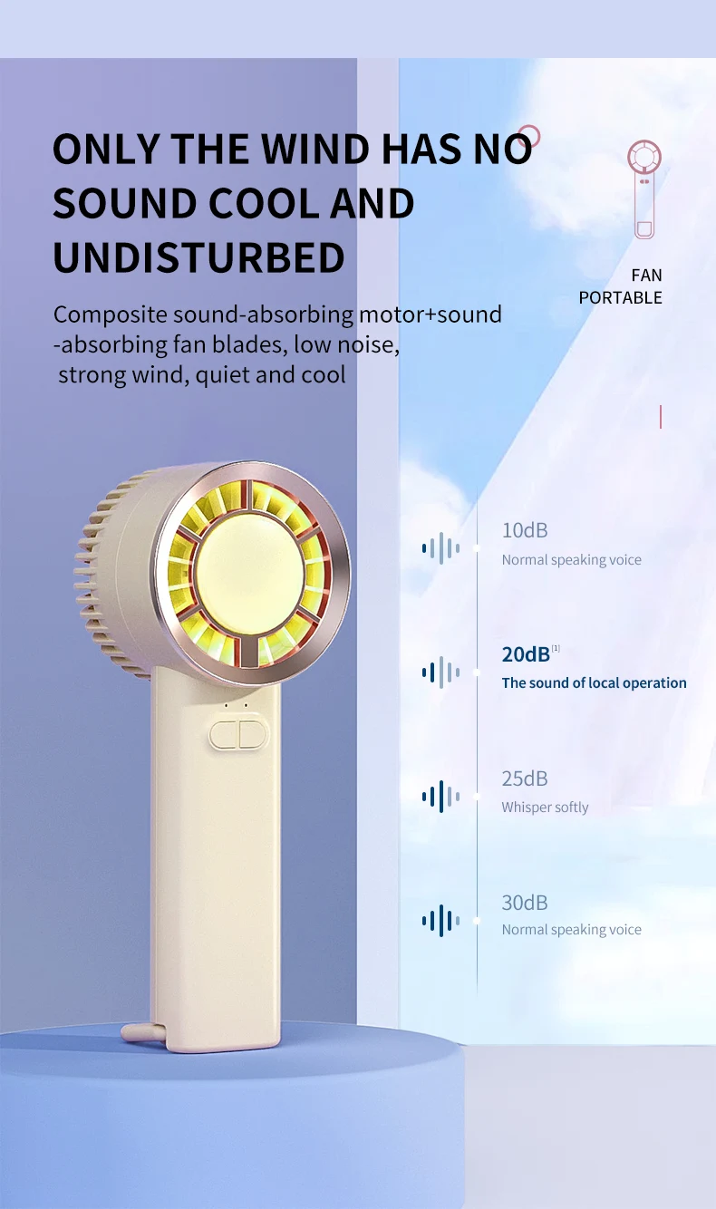 صيف جديد سوبر عالية السرعة 4-Speed مصباح ليد يده مروحة كهربائية قابلة للشحن Miniair مروحة التبريد USB مروحة منزلية سيارة فندق