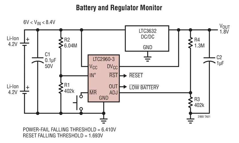 LTC2960CTS8-4 LTC2960ITS8-4 LTC2960HTS8-4 LTC2960 - 36V Nano-Current Two-Input Voltage Monitor