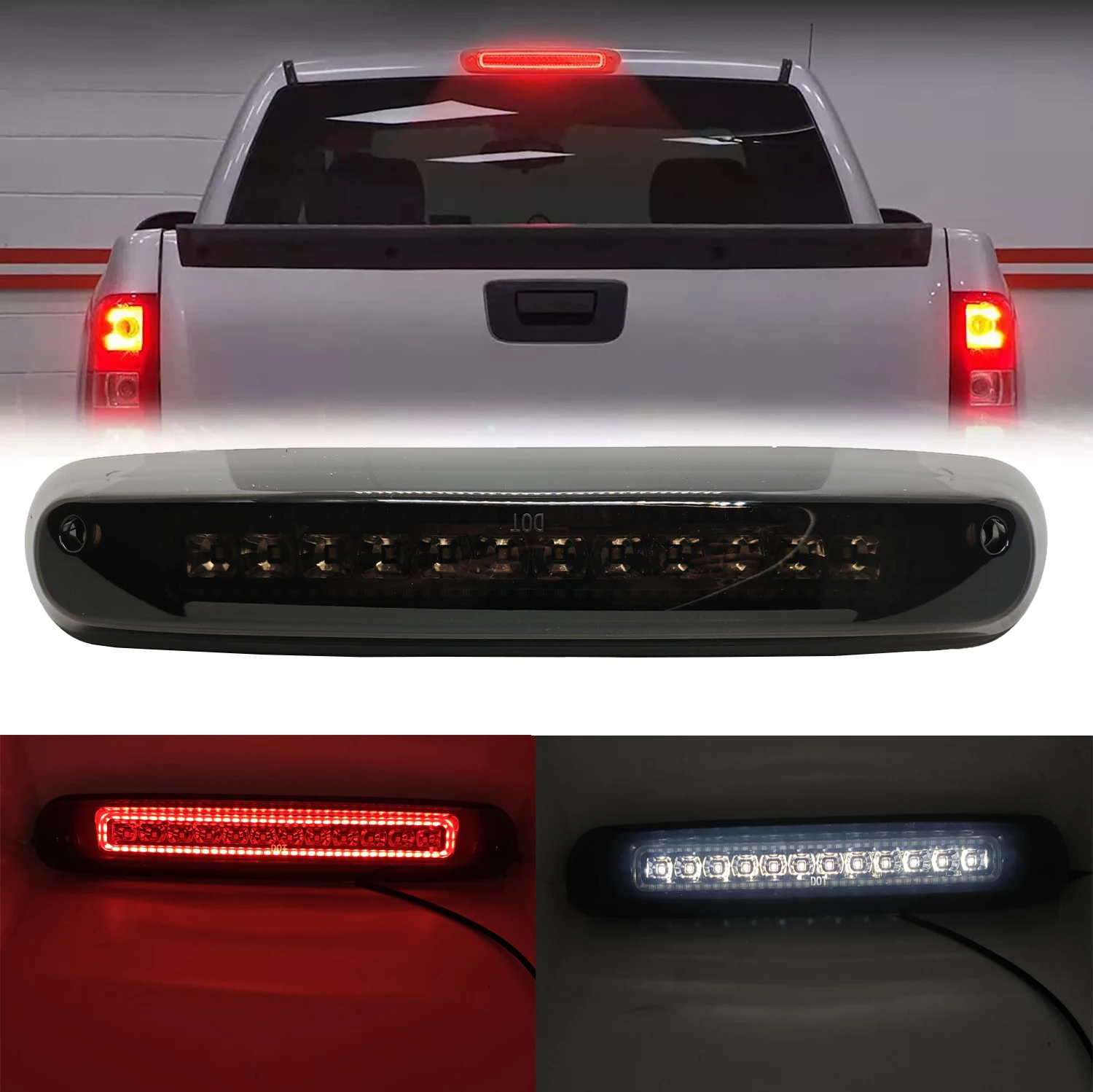 

Rear Brake LED Light Center High Mount Third 3rd Light For 07-14 Chevy Chevrolet Silverado GMC Sierra 1500 2500 3500 Cargo Light