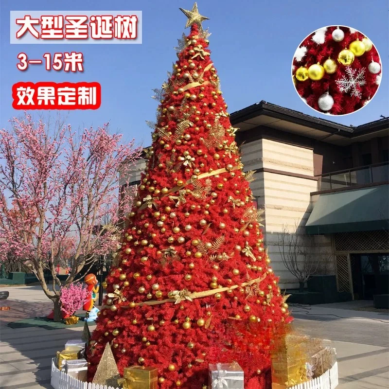 3-12 Meters Large Frame Outdoor Xmas Tree Golden Blue Pink Color Set For Garden Hotel Tourist Attraction Holiday Layout Ornament