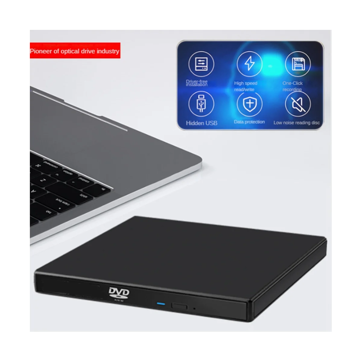 USB 2.0 External Optical Drive Portable CD DVD+/-RW Burner Optical Drive DVD Drive External for Laptop PC Desktop