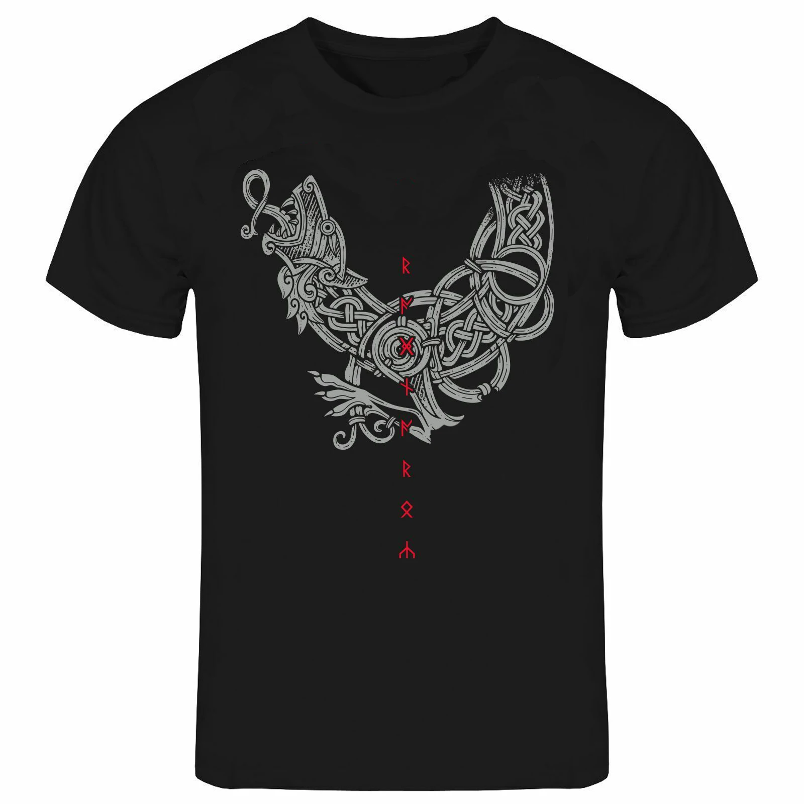 Fenrir Son of Loki. Valhalla Mythology Odin Vikings Rune T Shirt. New 100% Cotton Short Sleeve O-Neck Casual T-shirts Size S-3XL