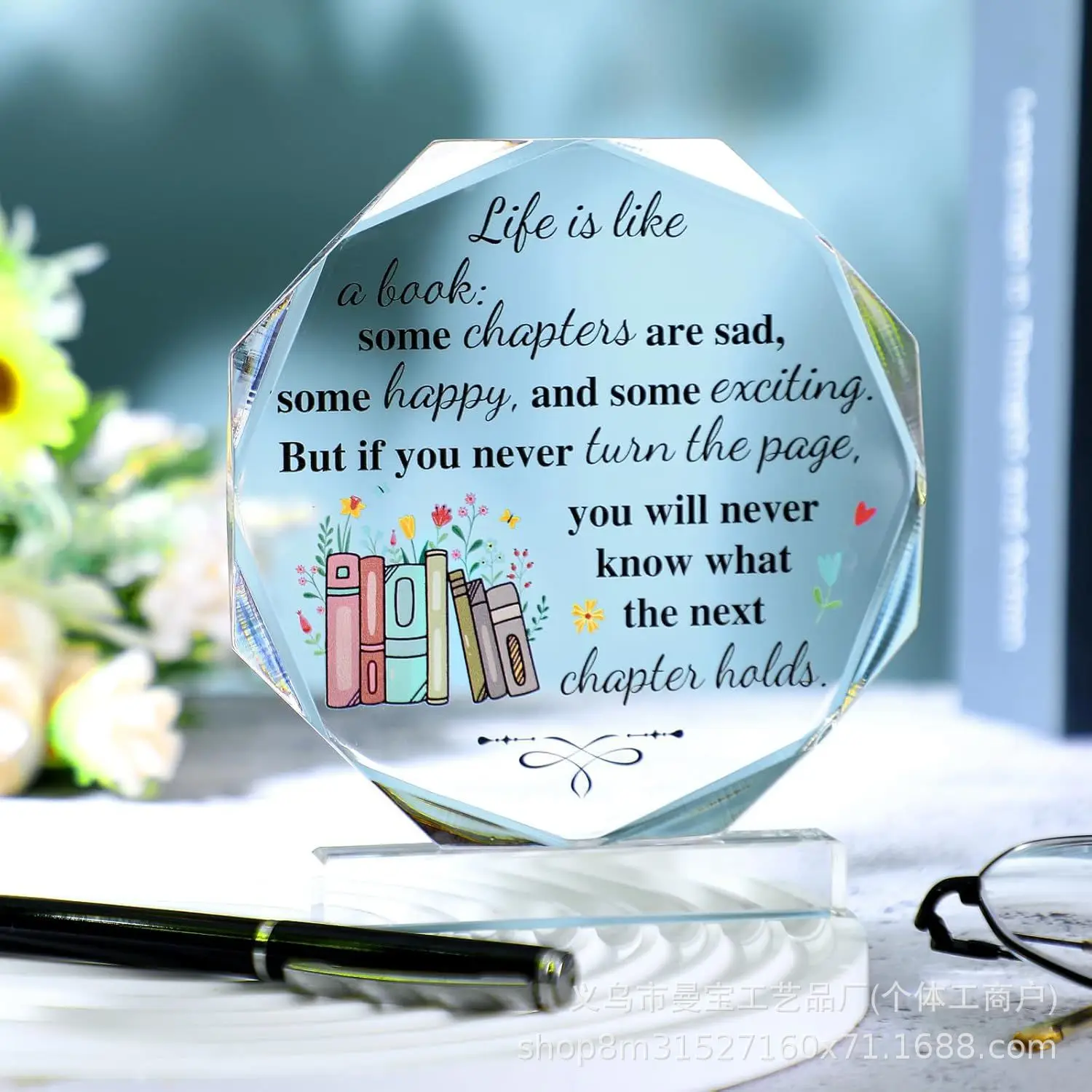 Inverted Nine Sided Shape Acrylic Table Top Decoration Ornament Gift High Transparency Funny Office Home  Acrylic Signs Decor