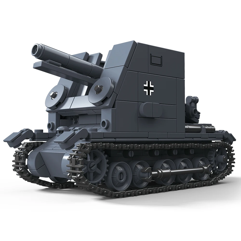 สงครามโลกครั้งที่ 2 ทหารบก ทหาร รถถัง M3A1 ซีรีส์ไบซัน ปืนใหญ่เคลื่อนที่ได้เอง ชุดตัวต่อบล็อก ของเล่นสำหรับเด็ก