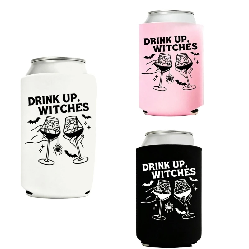 E1PC Slide-Over Can Cover with Seasonal Lettering, Fabric Construction and Web-Covered Wine Glass Detail for Table Displays