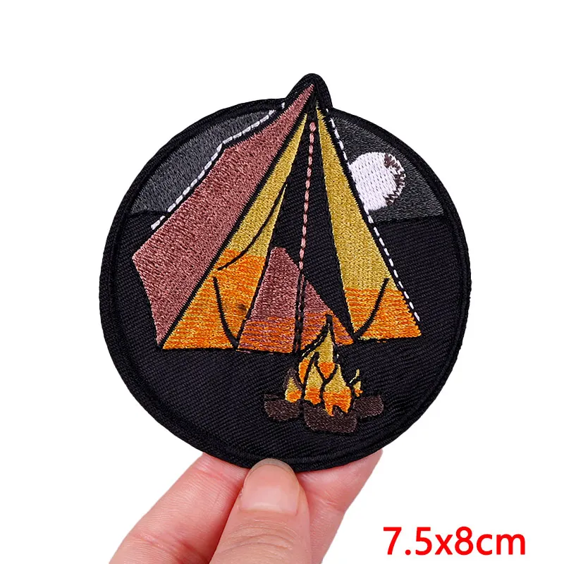 Outdoor Natur Camping Traveller bestickt Patch Eisen auf Patches für Kleidung Thermo kleber Patches Wander Patch für Rucksack