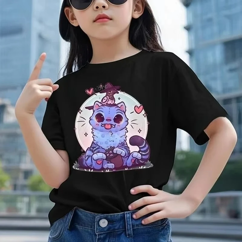 

2025 Kids T-shirt K-Pop Demon Hunters Series Cartoon Printed Pure Cotton Short Sleeved Round Neck Comfortable Top