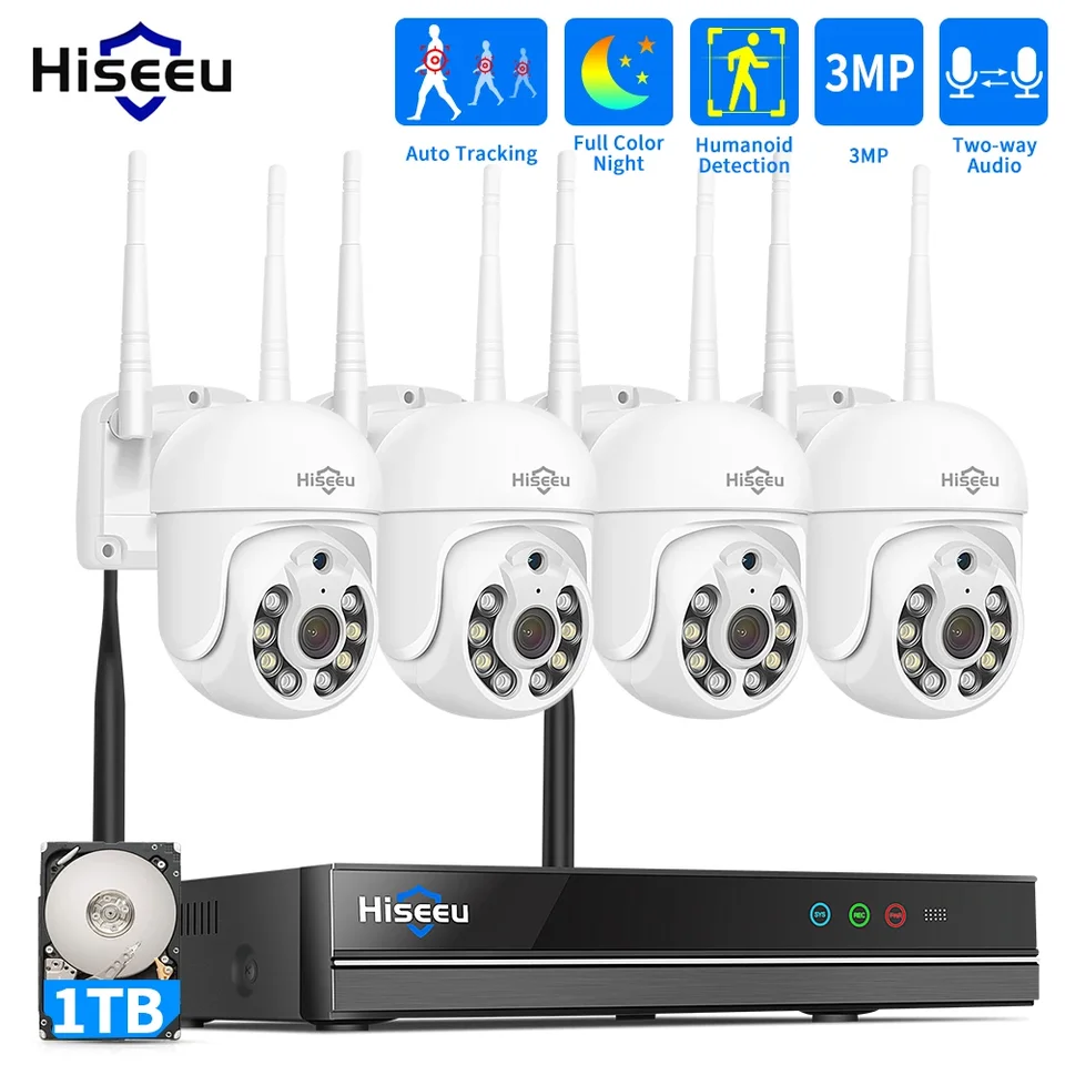 Hiseeu 5MP WiFi CCTV Camera Security System Kit 10CH NVR Recorder
