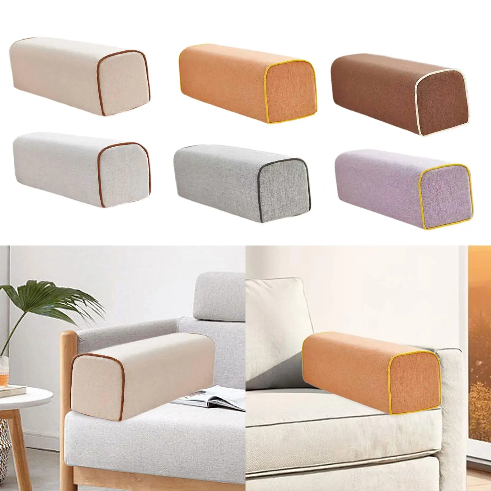 Couch-Armlehnenkissen, hochdichter Schaumstoff, waschbar, vielseitig einsetzbar, 19,69 x 5,91 x 5,91, kompaktes Armlehnenkissen für Bett, Sofa, Fernsehen