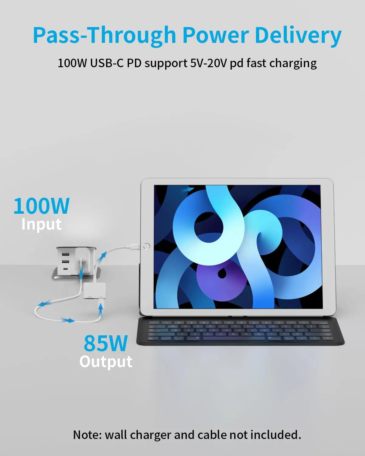 5 шт. высокоскоростной кабель 4K @ 60/30 Гц типа C для HDTV 2 в 1 с портом зарядки 100 Вт, совместимый с IPhone 16 15 Pro Max, ноутбуком IPad