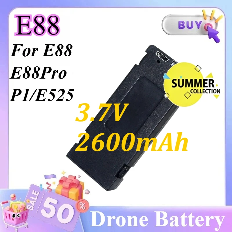 

For E88/E88Pro/P1/E525 Drone Battery Special Quadrotor Multirotor E88 3.7V 2600mAh RC Drone Battery
