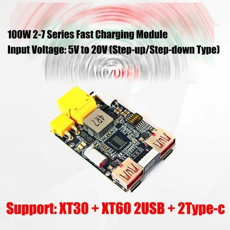 

652F Upgraded 2-7S 100W Charging Module Fast Charging Mobile Power Supply Motherboard Support Battery Energy Storage