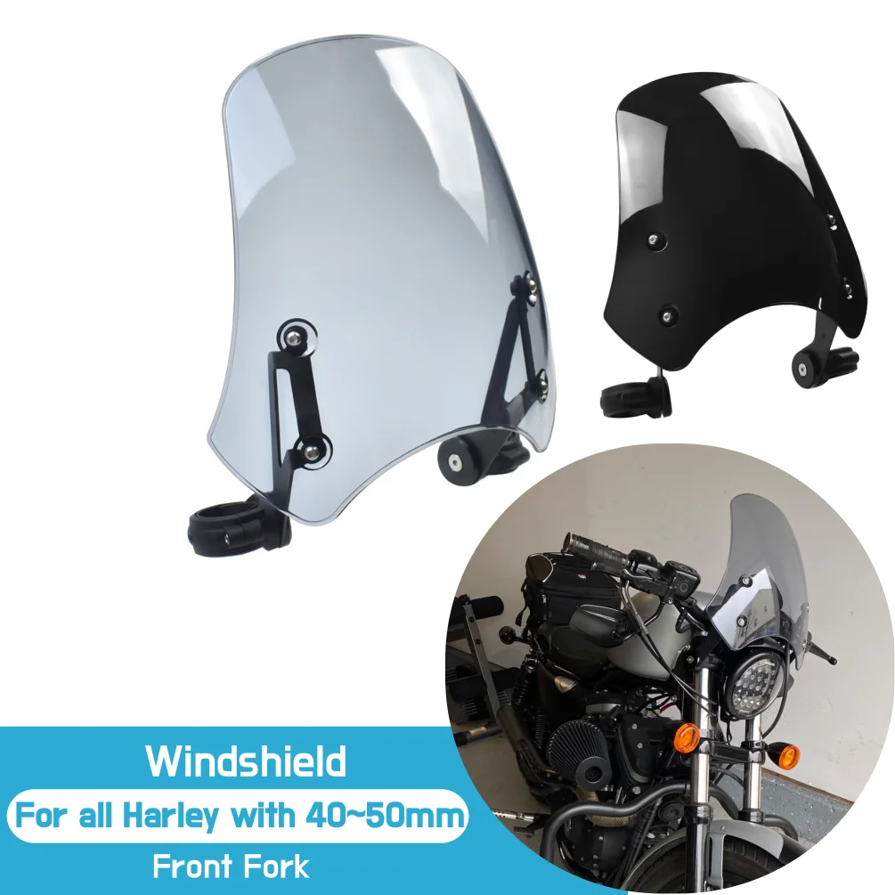 

Для Harley FXDF Fat Bob FLD XL883N лобовое стекло мотоцикла ветровой дефлектор щит экран передняя вилка 40 ~ 50 мм аксессуары