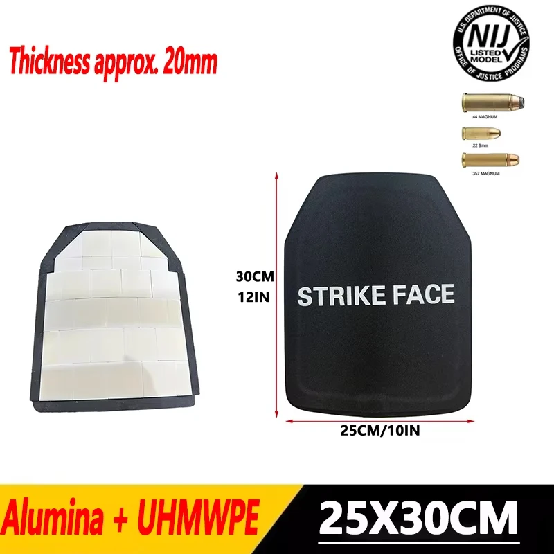

Ultimate Protection! 10 “x12”25x30cm NIJ Class III Armor Plate 2.15kg - Alumina ceramic and PE composite for tactical equipment.