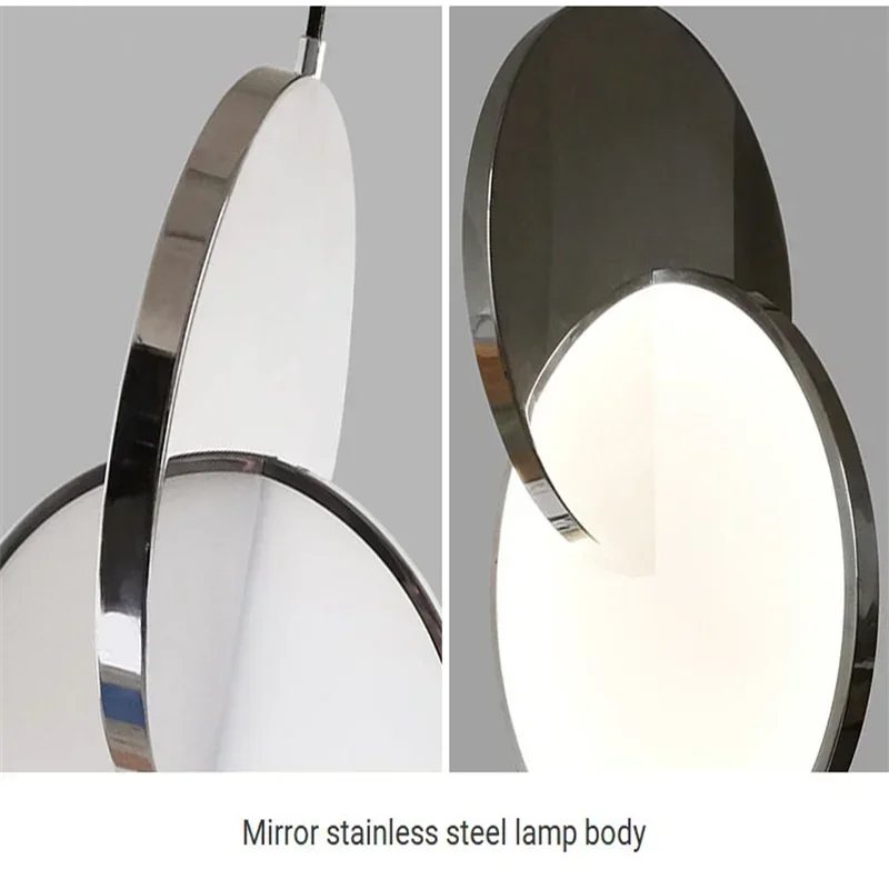 Modern Mirror Round Ring Lamp Led Pendant Lights Bedside Table Dining Kitchen Fixture Home Decoration Accessories Indoor Light