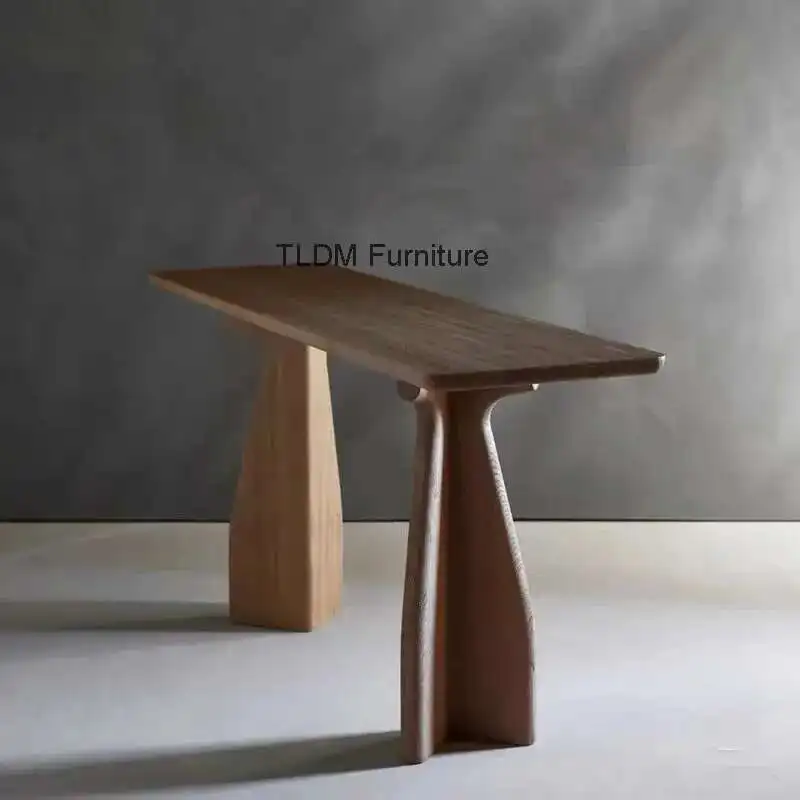 

Wood Modern Corner Table Hallway Unique Entrance Salon Console Tables Luxury Glamor Console Ingresso Living Room Furniture