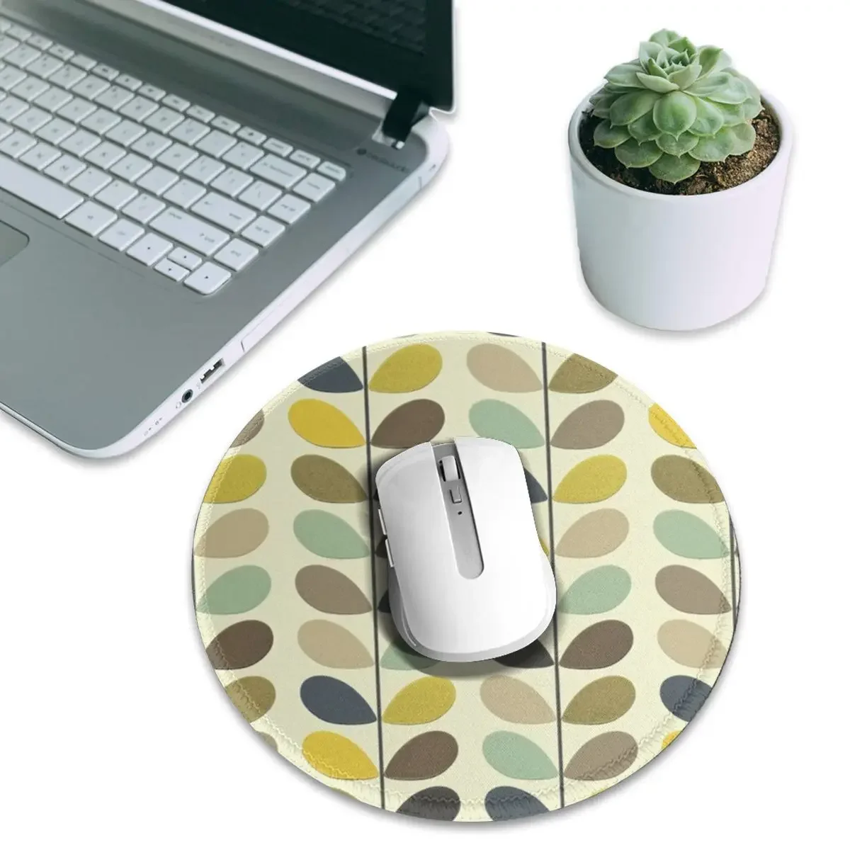 Orla Kiely Multistem Round Mouse Pad Computer Keyboard Mouse Mat Gamer Laptop Desk Mat Office Table Mats