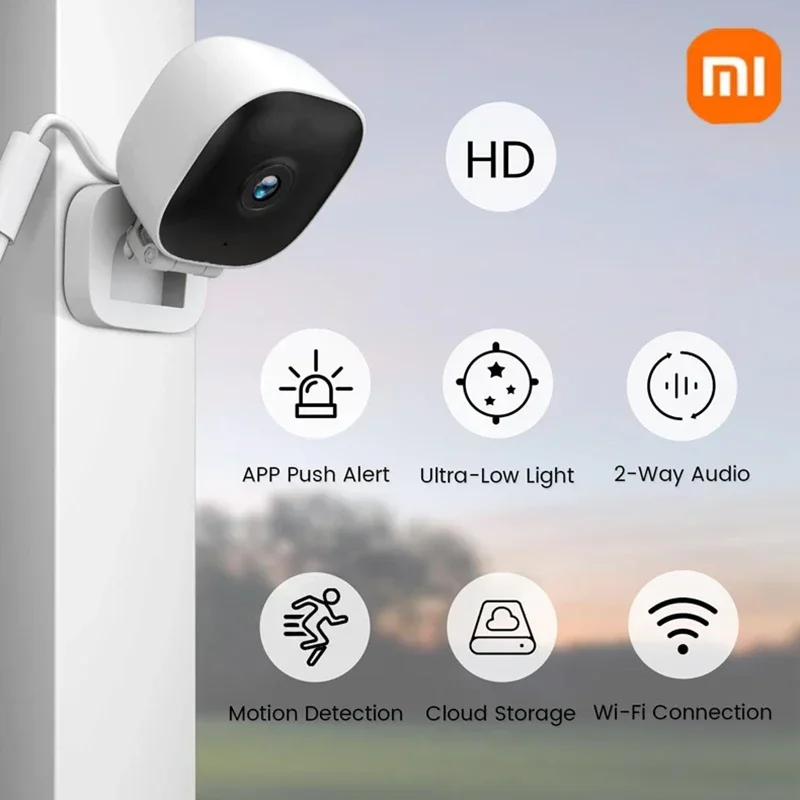 Xiaomi ワイヤレスカメラ高解像度広角屋内モニタリングモバイルリモートアプリプッシュモーション検出クラウドストレージカメラ