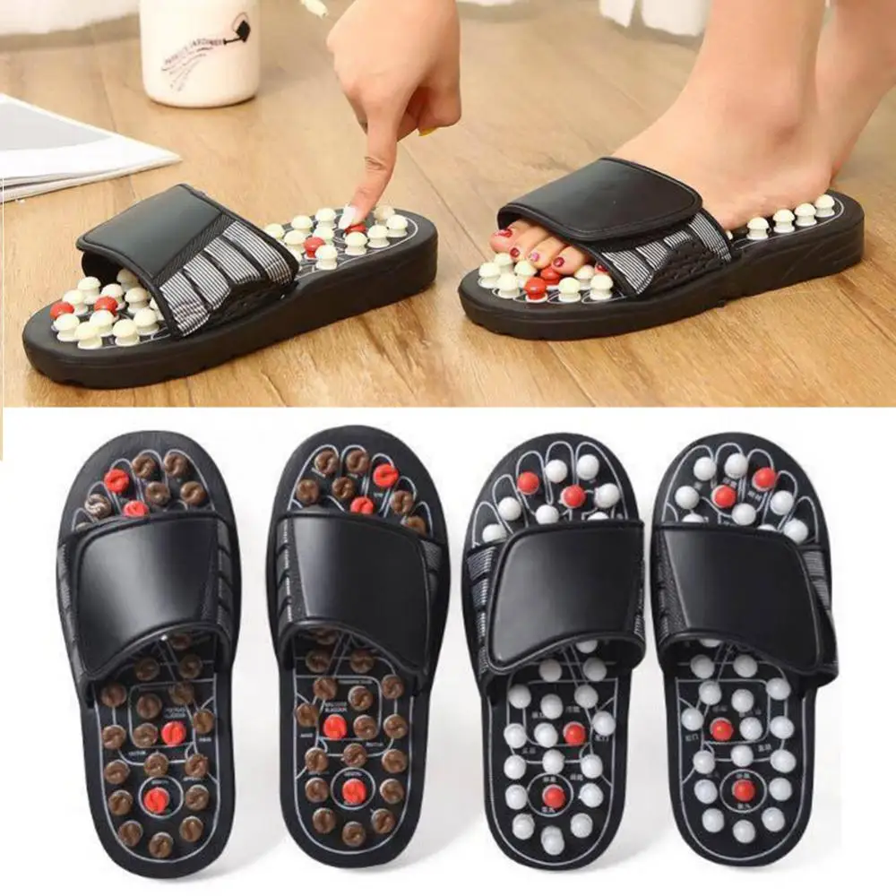 Unisex Acupoint Massage Slippers Chinese Acupressure Health Care Rotating Foot Massager Shoes for Home Comfort Flop
