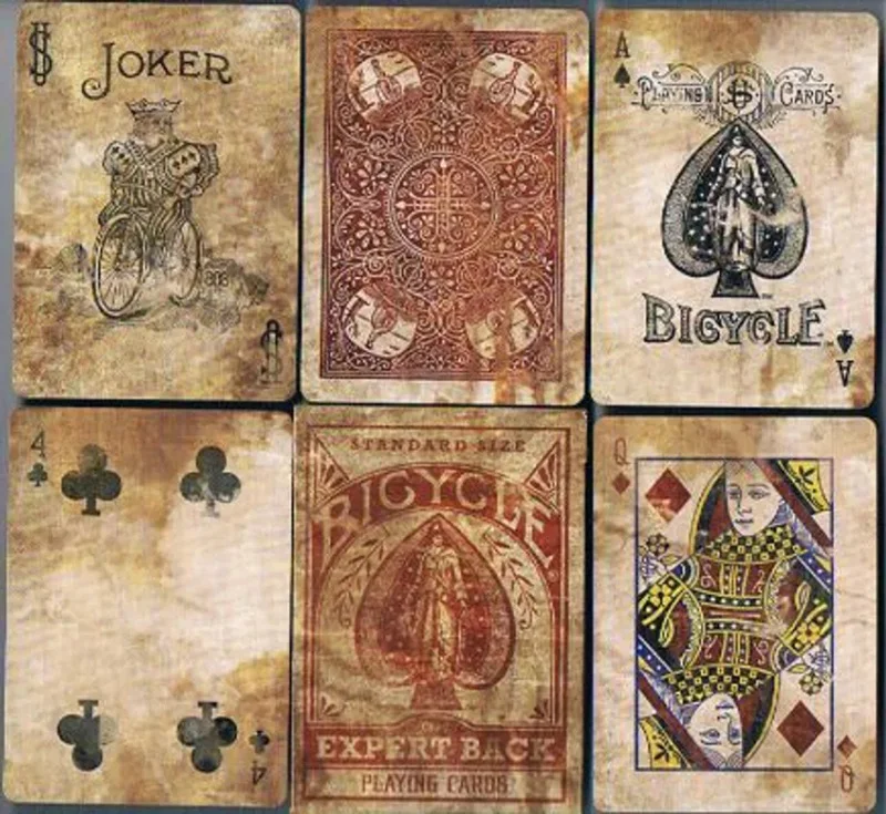 Ahli sepeda kembali bermain kartu Distressed Vintage Deck USPCC koleksi Poker hiburan