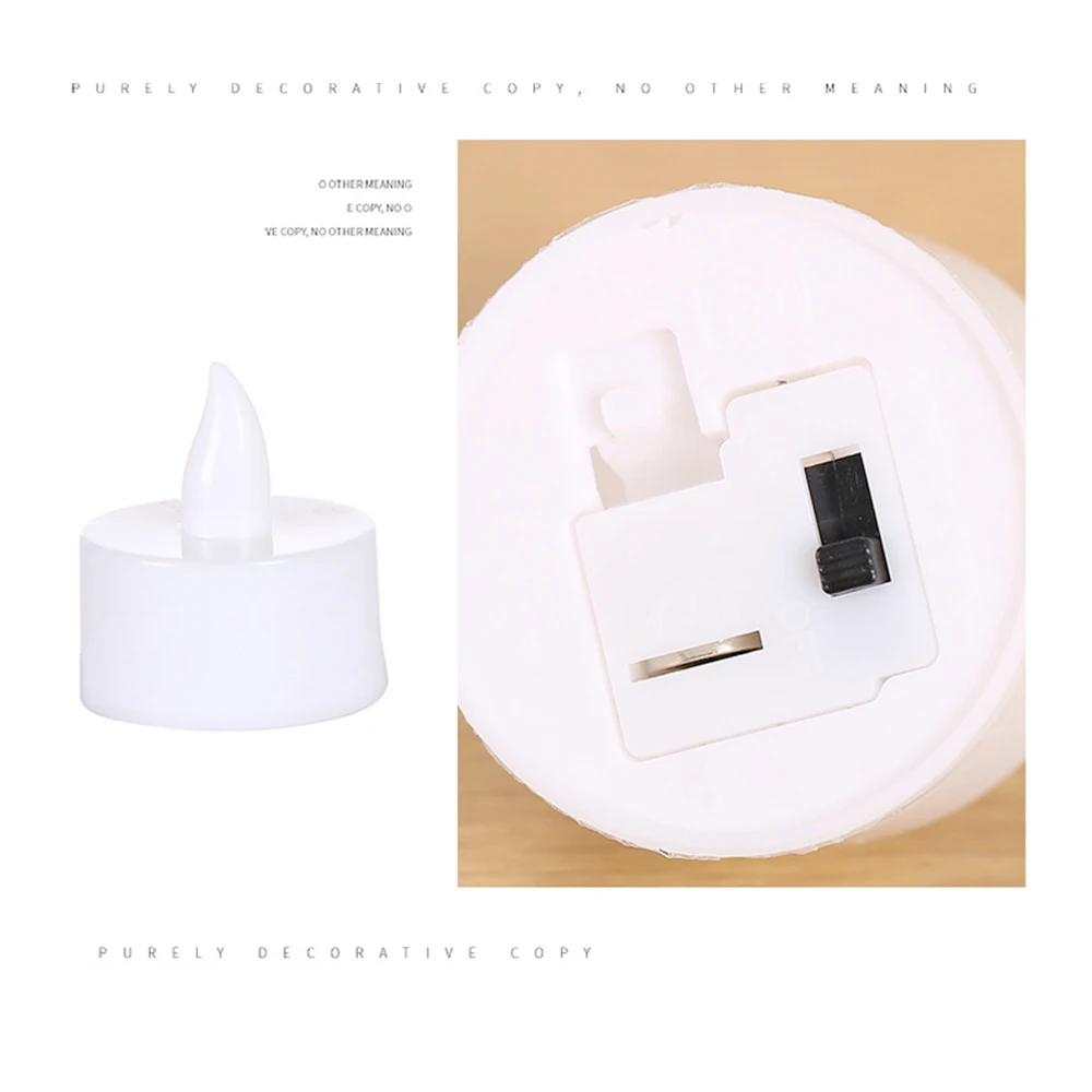 Led Small Tea Wax To Express The Proposal Atmosphere Decorative Props Simulation Round Smokeless Electronic Small Candle