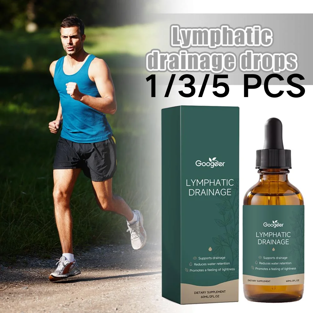 60ml Lymphatic Drainage Drops Water Balance Liquid Supplement with Glass Dropper for Daily Wellness Office Travel Use