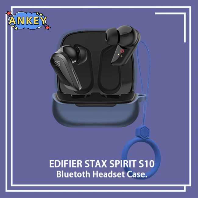 Funda protectora para Edifier STAX SPIRIT S10, anillo anticaída, silicona suave, auriculares inalámbricos Bluetooth, transporte