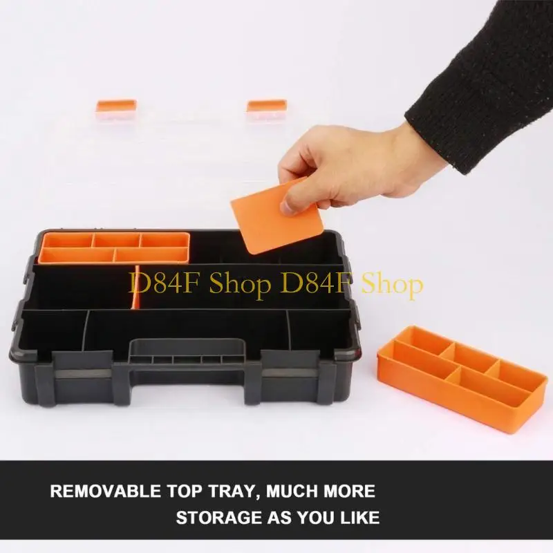 D84F Waterproof Workshop Tool Box With Modular Compartment System Reinforced Plastic Construction For Long Lasting Durability