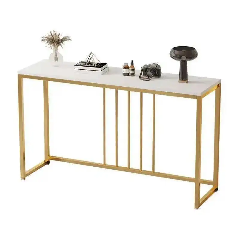 

New Light Luxury Chinese Entry Porch Table Living Room Sofa Tables Against The Wall Corridor Console Tables Iron Narrow Table