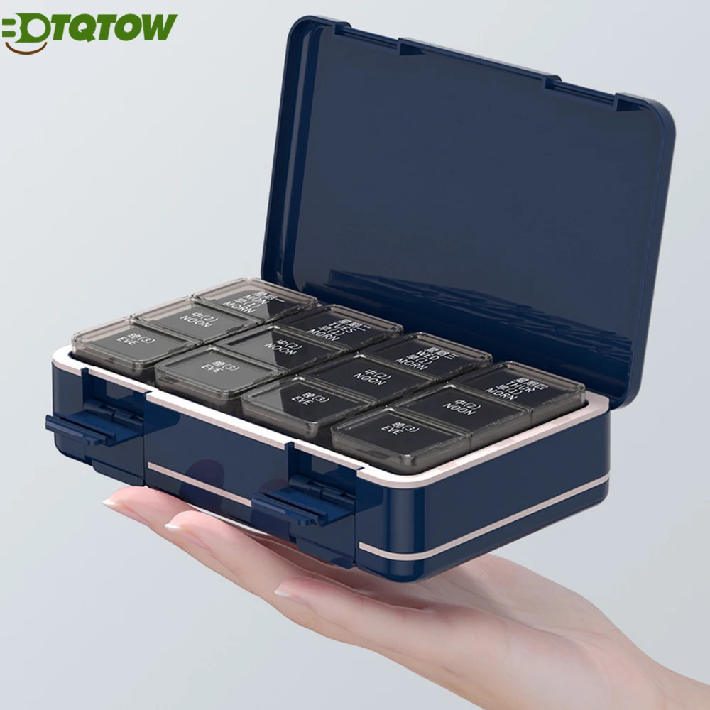 1PCS Weekly Pill Organizer 3 Times a Day,Portable Travel Pill Box 7 Day Double Side,Light-Proof Pill Case for Vitamins,Fish Oils