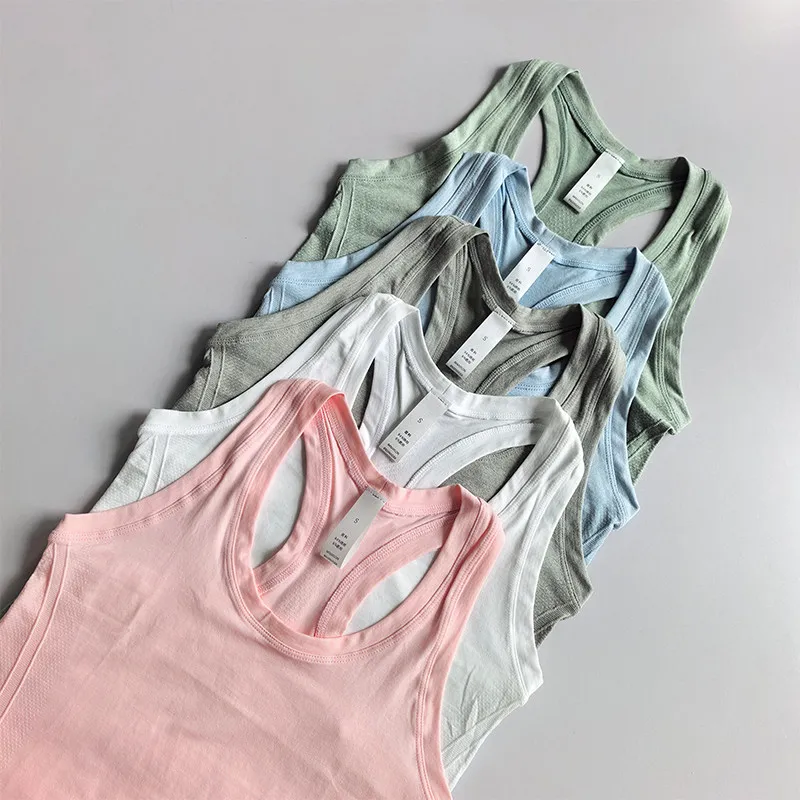 Sportweste Schnelltrocknend Einlagig Yoga-Bekleidung Schlanke Elastische Fitness-Oberbekleidung ohne Brustpolster für Pilates – Detail 10