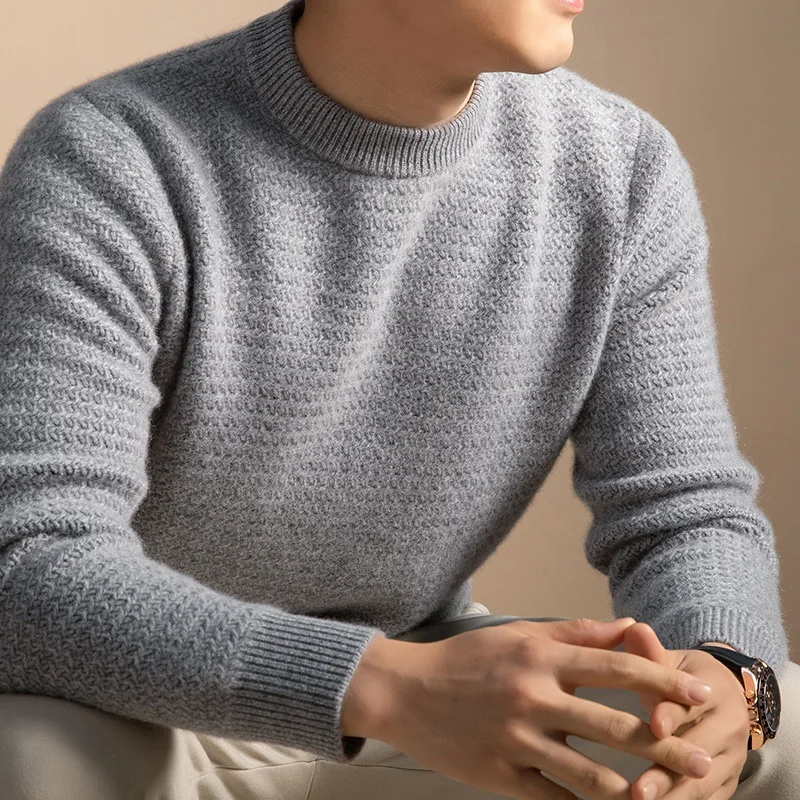 100% Cashmere Men's Sweater Thickened Warm Cashmere Sweaters Men Clothes