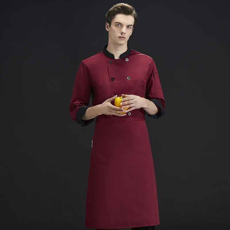 

C436 Unisex Chef Coat Men Women Long/Short Cook Jacket Restaurant Hotel Uniform Baker Waiter Wear Chef Uniform