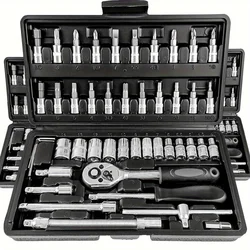 46/56 Piece Auto Repair Wrench Tool Set Multi-functional High-quality Ratchet Wrench and Screwdriver Set Portable Tool Box Amagi