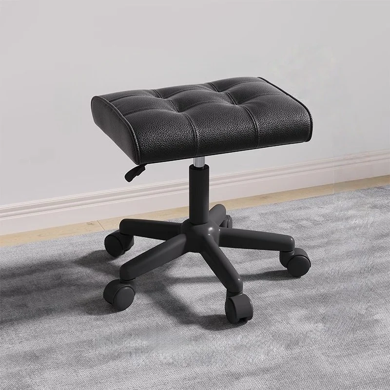 Adjustable Height Office Chair Rest Foot Lift Footstool 360° Rotating Chair Portable Stool PU Leather Computer Desk Chair Newsal