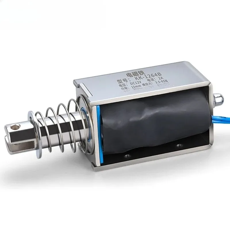DC 12V 24V Push Pull Solenoid Electromagnet Open Frame Linear Switch, Travel 5mm-20mm Electric Magnet Actuator