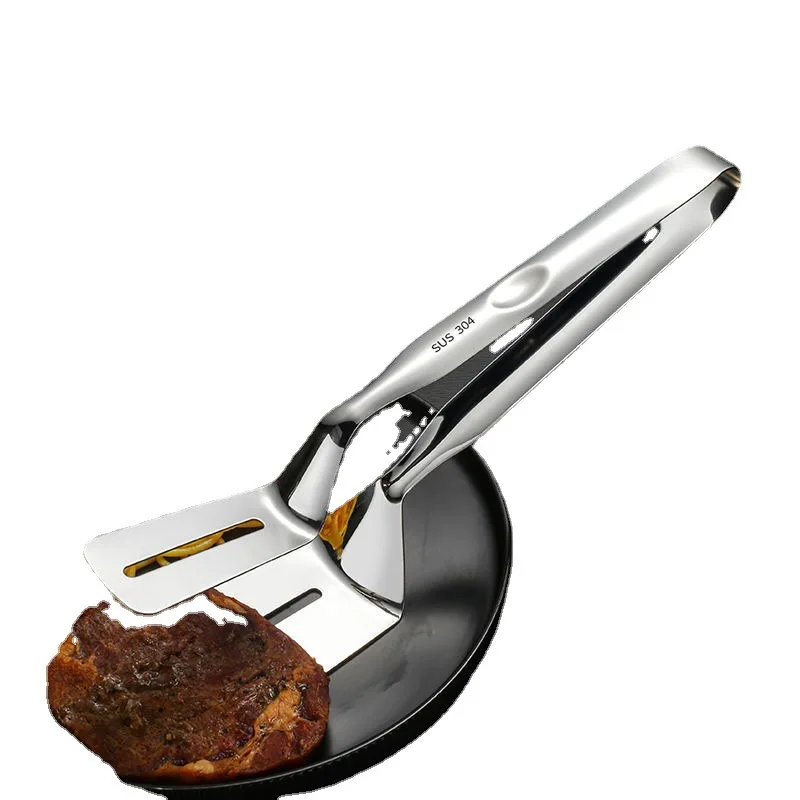 

Steak shovel 304 lengthened and widened stainless steel food clip household multi-function
