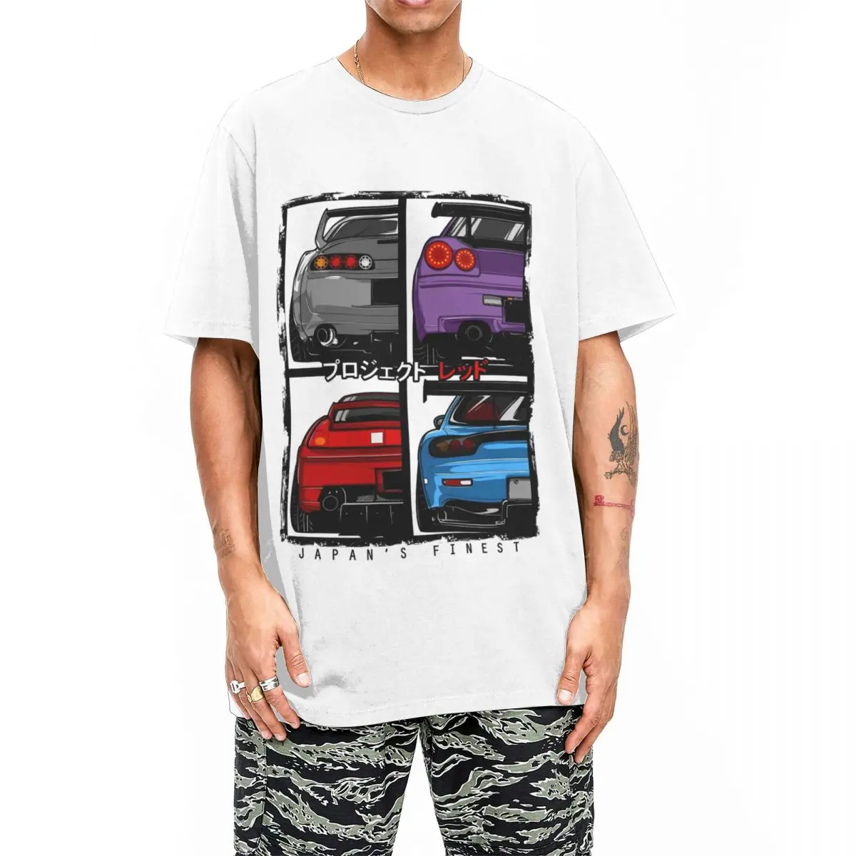 Men JDM R34 NSX FD3S RX7 Skyline GTR Graphic Printed Tee Shirt Apparel Pure Cotton GT-R Sports Car T Shirt Clothing New Arrival