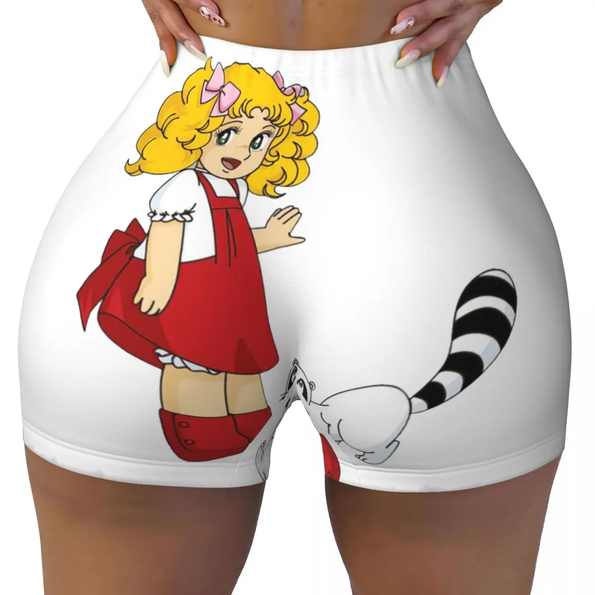

Custom Candy Candy Snow Capucin Volleyball Biker Workout Shorts for Women Athletic Gym Yoga Shorts