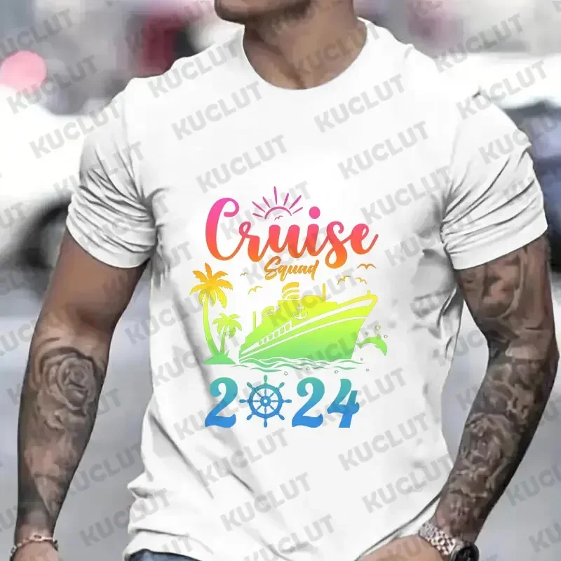 Personalized Colorful Cruise Squad 2024 T-shirts for Men Women Cruise Squad Shirt Birthday Cruise Tshirts Family Matching Tees