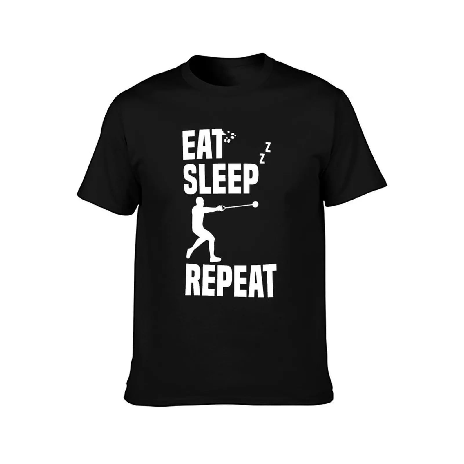 Eat Sleep Hammer Throwing Repeat Hammer Thrower T-Shirt, Summer Casual Cotton Tee, Oversized Streetwear Tops, Unisex Men Women