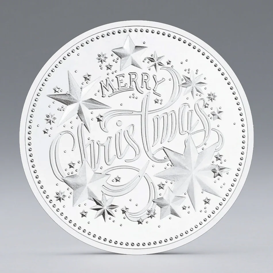 Merry Christmas Silvery Plated Commemorative Coin Santa Claus Souvenirs Coins Gift for Kids