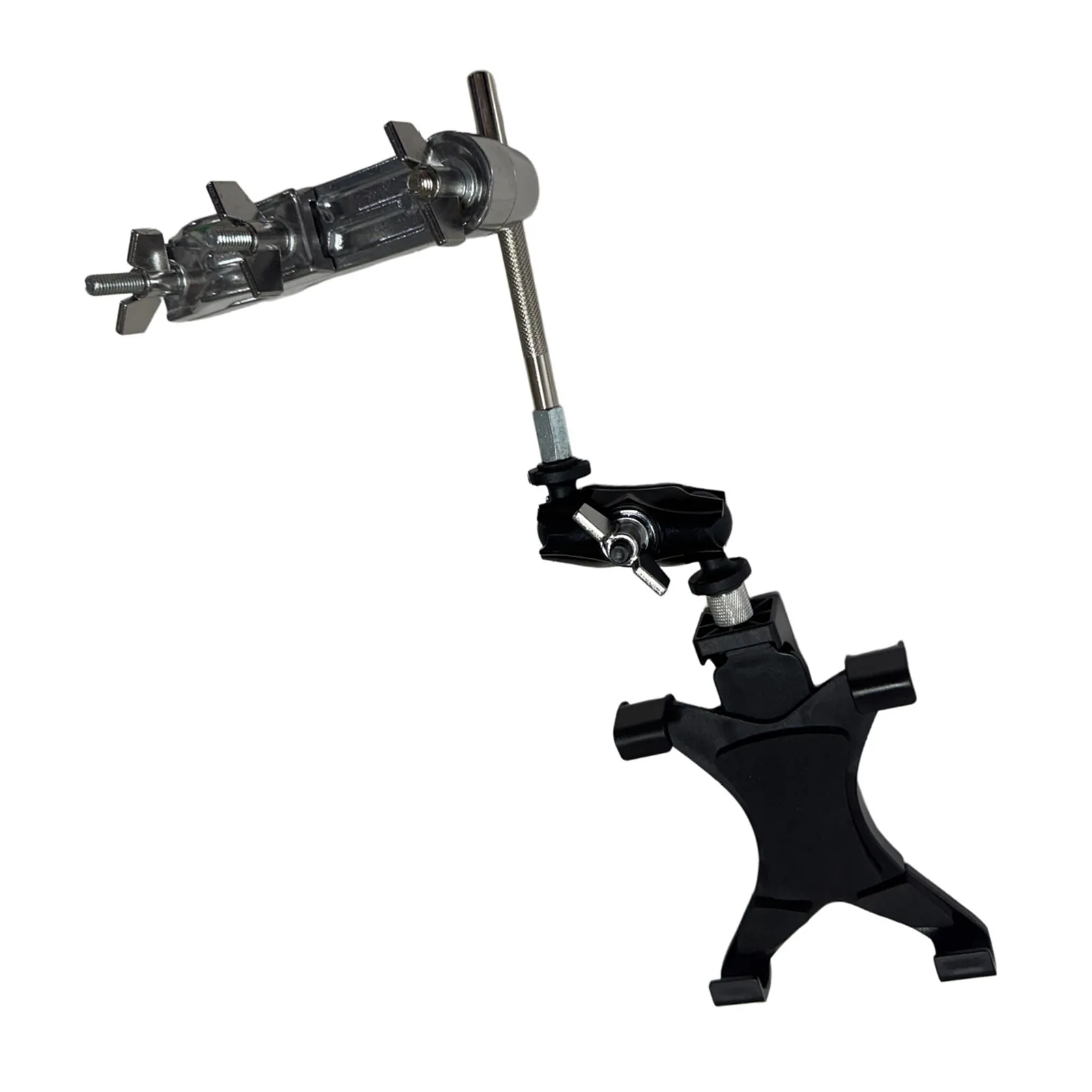 Drum Set Mounting Clamp Adjustable Tablet Holder Thickened Aluminum Alloy Non Slip Silicone Degree Rotation Portable
