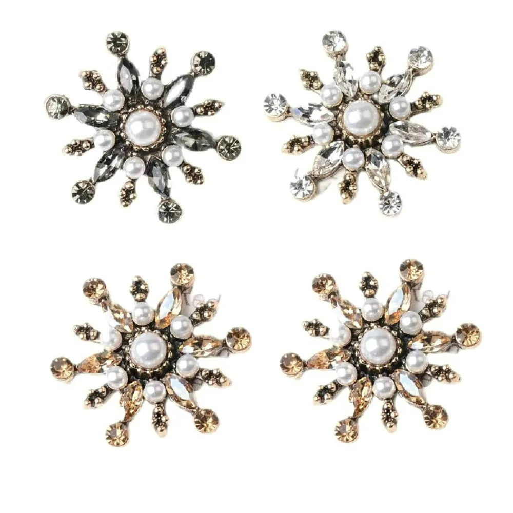 5 Teile/los Legierung Kreative Strass Gold Perlen Anhänger Taste Ornamente Schmuck Ohrringe Halsband Haar Tasche DIY Schmuck Zubehör