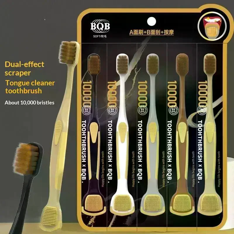 Tongue Coating Cleaner Toothbrush 2-in-1, Suitable Deep Oral Cleaning Whitening Families, Schools, Traveling Couples Fresh