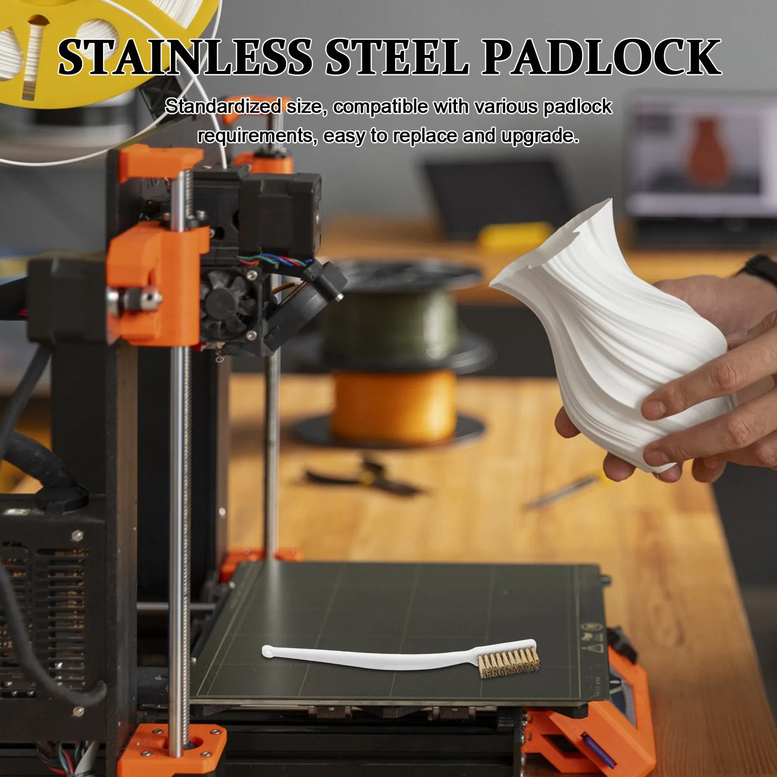 

6pcs Mini Curved Brass Brush 7 Inch Small Wire Cleaning Tool For 3D Printer Nozzle Copper Polishing Welding Slag Rust Removal