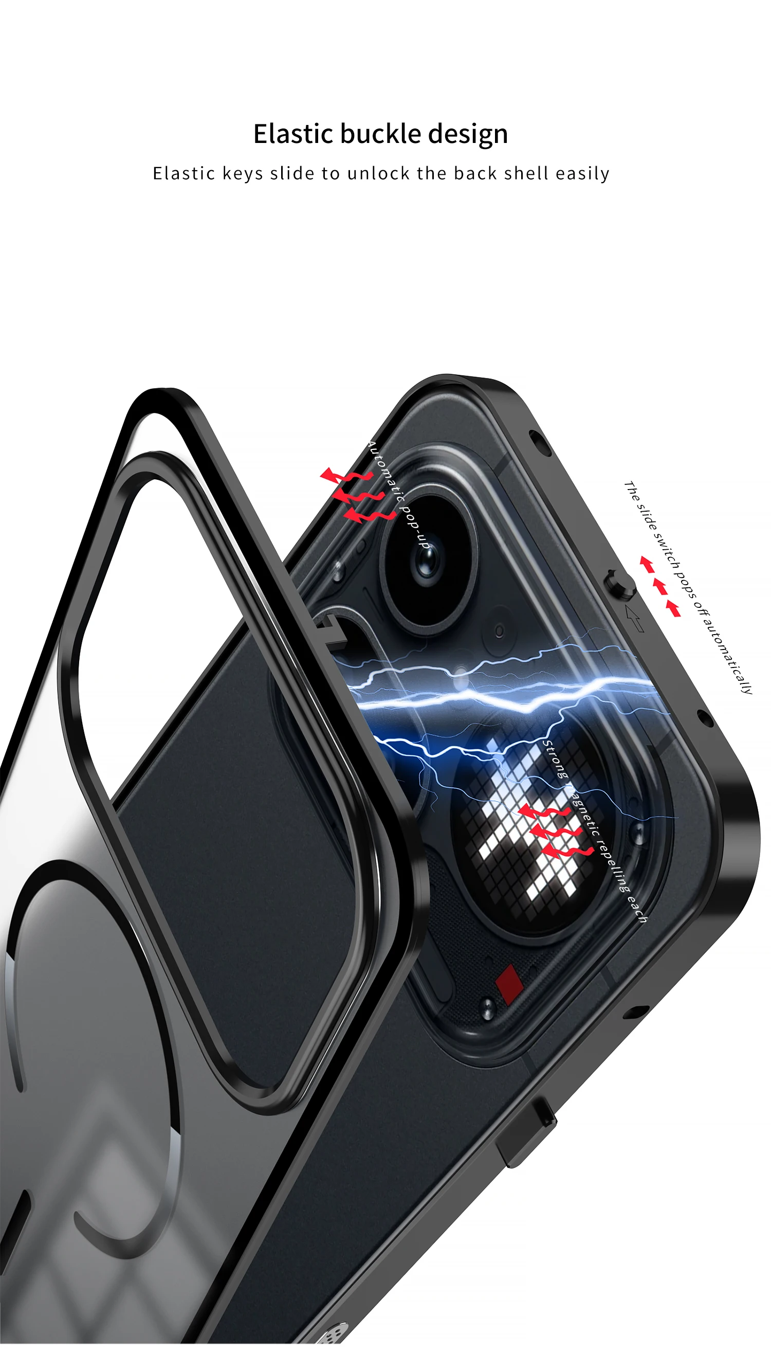 Für Nothing Phone 4a Pro 4apro: Mattierte Handyhülle mit magnetischem Metallrahmen, abnehmbar, für Magsafe, Aluminiumlegierungs-Schutzhülle. – Detail 2